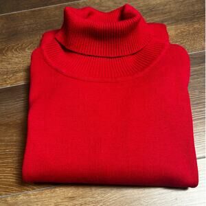 Varessa Terrano Red Women's Turtleneck Cotton Blend Sweater
